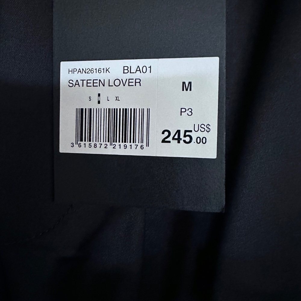 NWT | The Kooples | Black Satin Track Pants with Snap Side Entry at Hem - Picture 6 of 7